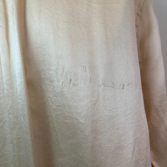 Girl. by Band of Outsiders Silk Gold Beige Blouse Hidden Placket sz 2=M - Picture 12 of 15